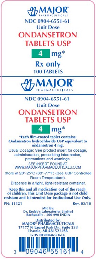 Tablet Labeling (51662 1539 1 (0904 6551 61) Ondansetron Tablets Usp 4mg Packaging Image (1) Tablet Labeling)